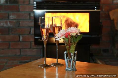 Fireplace - Abisko Lodge; Apartments & Campground
