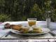 Poached Eggs on home-made bread with Bacon and fresh Muffins for breakfast - Margaret River Bed and Breakfast